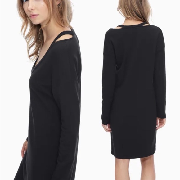 Splendid Black French Terry Cutout Dress NWT B17/32 - Picture 2 of 10
